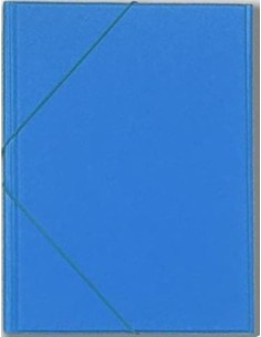 CARPETA 4º GOMAS SOLAPAS FORRADAS PVC AZUL CELESTE